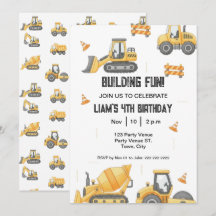 Convite de Aniversário de Construção - Festa de 1º