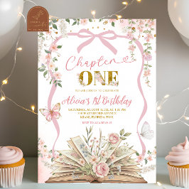convite de aniversário de contos de fadas rosa coq