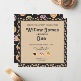 Convite de aniversário de Cookie do Halloween