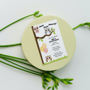 Convite de Aniversário de Coruja Fofa