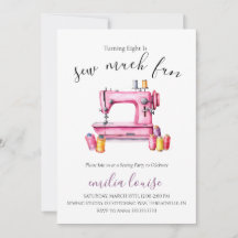 Convite de aniversário de costura