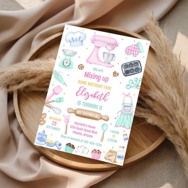 Convite de Aniversário de Costura Misturada (Criador carregado)