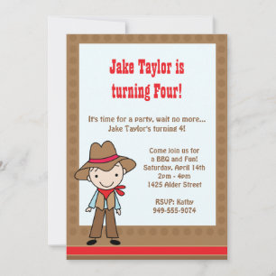 Convite de aniversário de cowboy