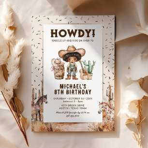 Convite de Aniversário de Cowboy do Oeste Selvagem