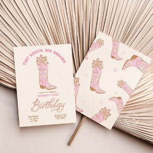 Convite de Aniversário de Cowgirl Tiny Boots Grand