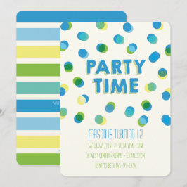 Convite de Aniversário de criança de Pontos de Par