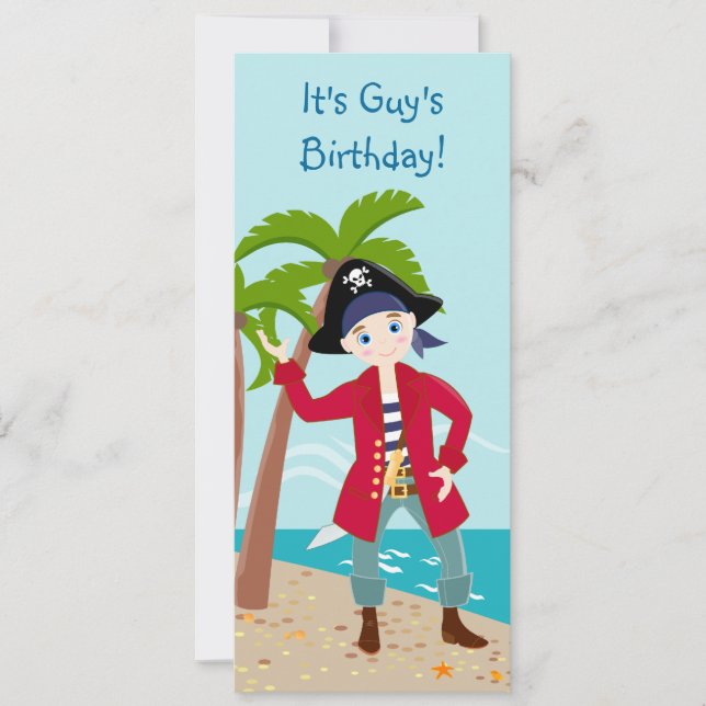 Convite de aniversário de criança pirata (Frente)