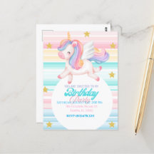 Convite de Aniversário de criança Unicorn