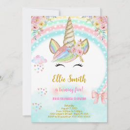 Convite de aniversário de criança Unicorn