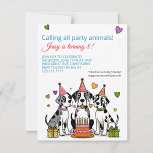 Convite de Aniversário de Crianças Cachorrinho Gre