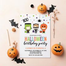 Convite de Aniversário de Crianças no Halloween Fo