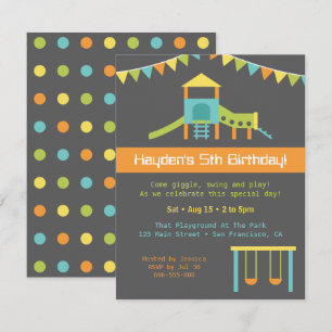 Convite de Aniversário de Crianças para Playground