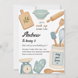 Convite de Aniversário de Culinária de Chef Pessoa