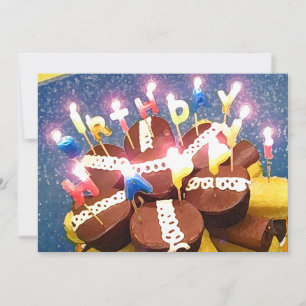 Convite de aniversário de cupcake