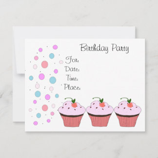 Convite de Aniversário de Cupcake