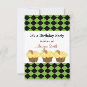Convite de Aniversário de Cupcake de Limão