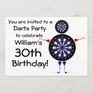 Convite de aniversário de dardos