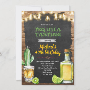 convite de aniversário de degustação de tequila