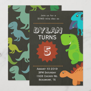 Convite de Aniversário de Dinossauro