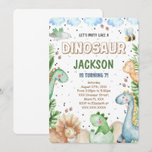 Convite de Aniversário de Dinossauro