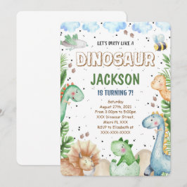 Convite de Aniversário de Dinossauro