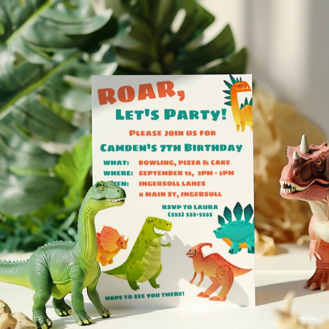 Convite de Aniversário de Dinossauro (Criador carregado)