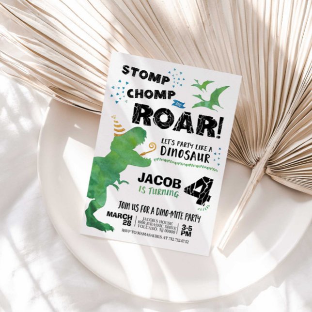 Convite de Aniversário de Dinossauro (Criador carregado)