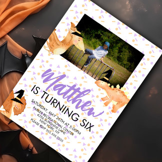 Convite de Aniversário de Dinossauro de Halloween