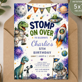 Convite de Aniversário de Dinossauro Espacial