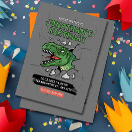 Convite de Aniversário de Dinossauro Festa de Aniv