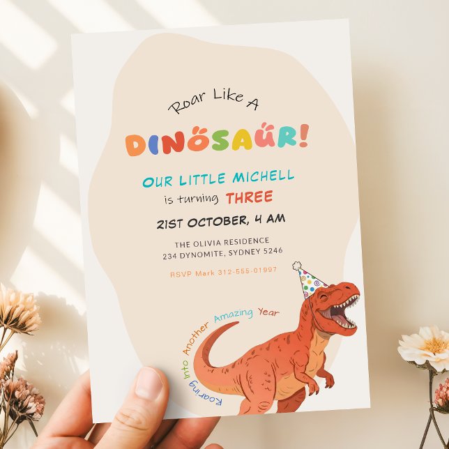 Convite de Aniversário de Dinossauro, Festa do Tre (Criador carregado)
