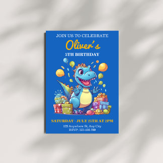 Convite de Aniversário de Dinossauro - Festa Perso