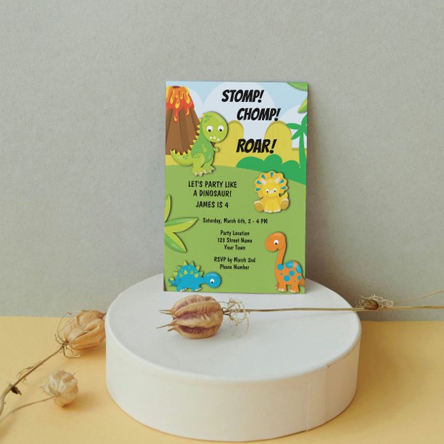 Convite de aniversário de Dinossauro Gelado (Criador carregado)