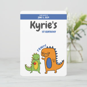Convite de Aniversário de Dinossauro, jurássico, t