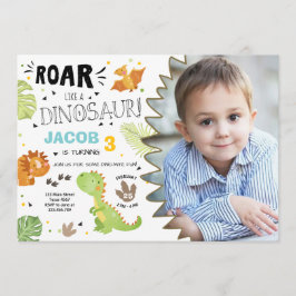 Convite de aniversário de Dinossauro para Dino Par
