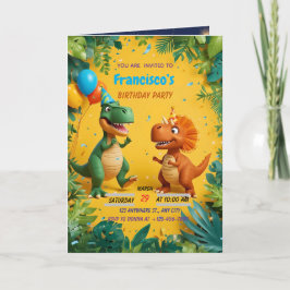 Convite de Aniversário de Dinossauro Roar-some – J