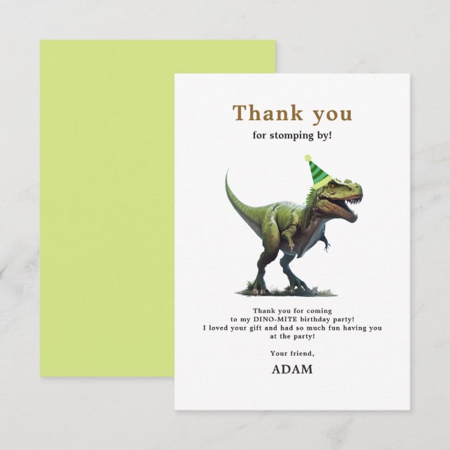 Convite de Aniversário de Dinossauro, Três rex de  (Frente/Verso)