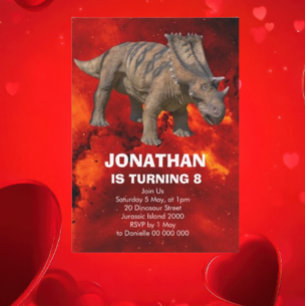 Convite de aniversário de Dinossauros