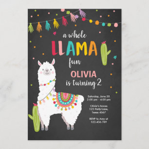 Convite de aniversário de diversão do Alpace Cactu