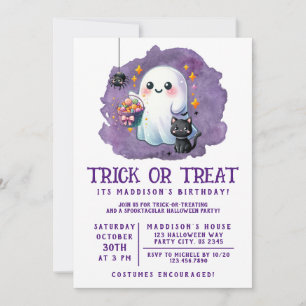 Convite de Aniversário de Doce ou Travessura