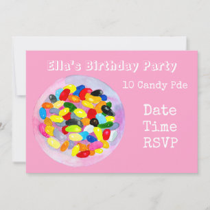 Convite de aniversário de doce rosa