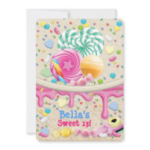 Convite de aniversário de Docinho de terra doce