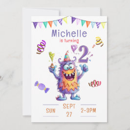 Convite de Aniversário de Dois Anos do Monster