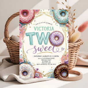 Convite de Aniversário de Dois Anos Tema Donut Doc