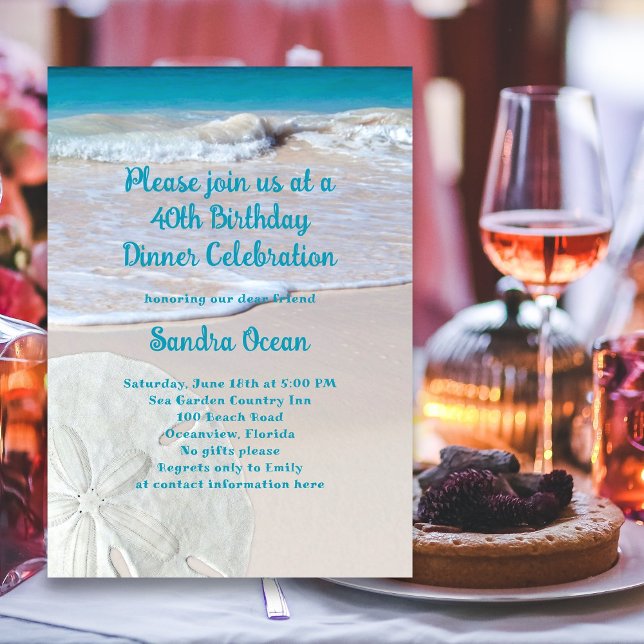 Convite de aniversário de Dólar de Areia (Criador carregado)