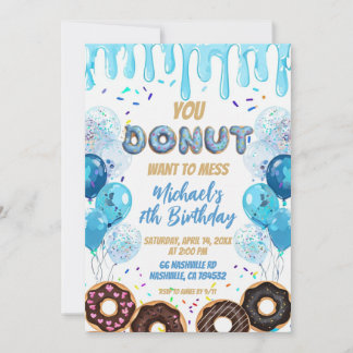 Convite de Aniversário de Donut | Invi de Festa de