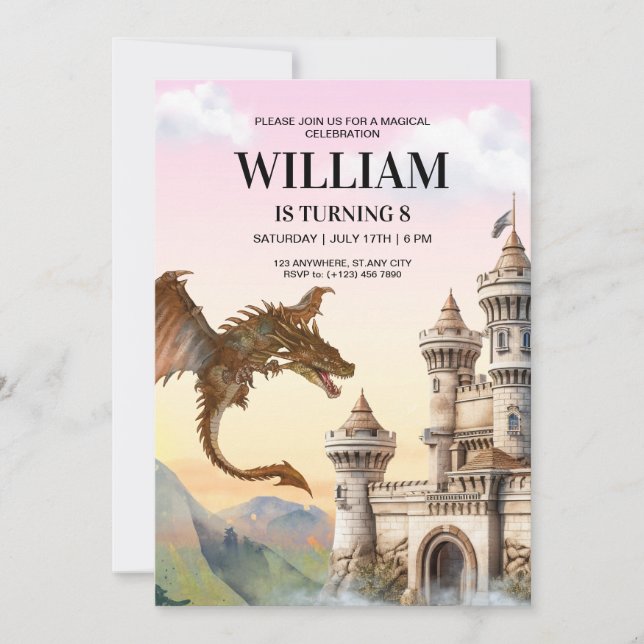 Convite de Aniversário de Dragão, Aniversário de C (Frente)