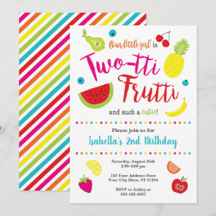 Convite de Aniversário de Duas Tti Frutti   segund