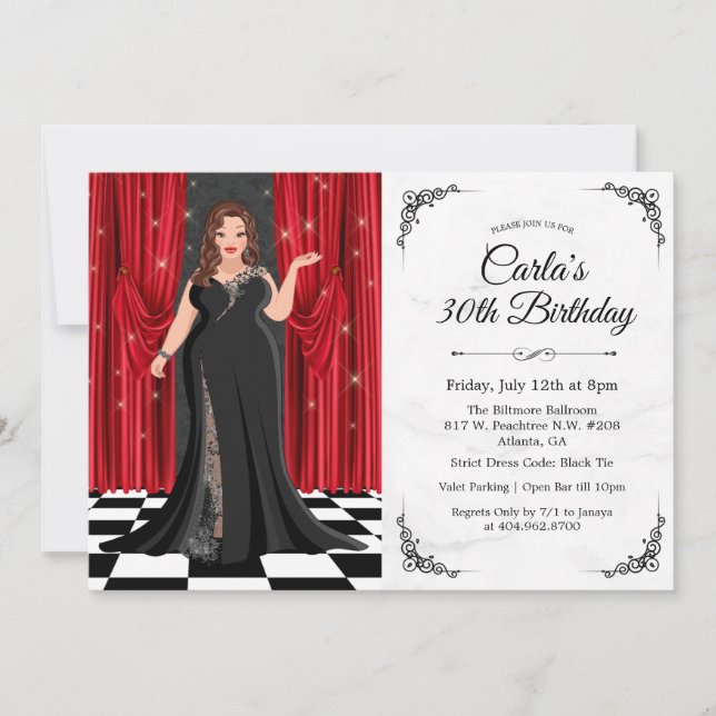 Convite de Aniversário de Elegância de Traje a Rig (Frente)