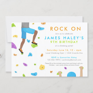 Convite de aniversário de Escalada de Rock!
